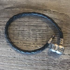 Pandora Single Wrapped Black Leather Bracelet